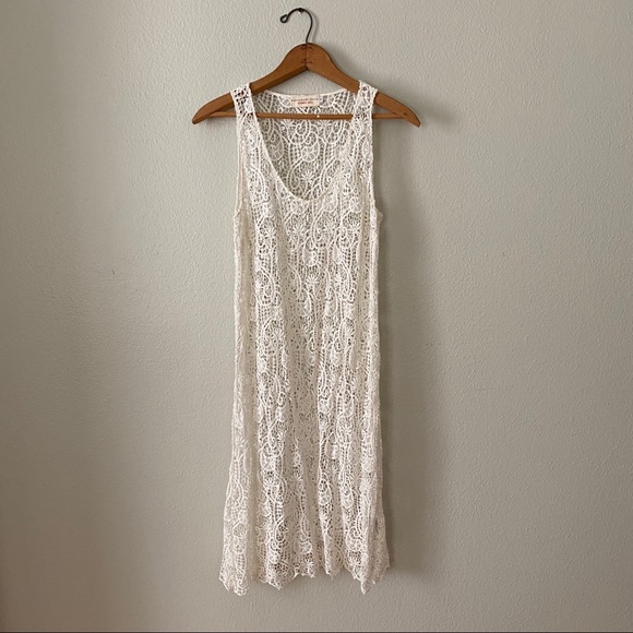 Johnny Was Cotton Crocheted White Beach Dress - Picture 6 of 7